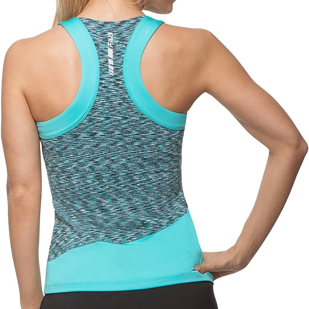 FILA Tennis Pickleball Athletic Racerback Tank Space Dyed Heathered Teal Top M - Picture 4 of 7